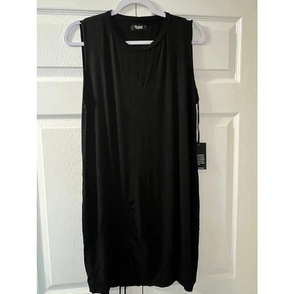 Women's Michael Lauren Black Sleeveless Dress w drawstrings front Size M NWT - Picture 9 of 10